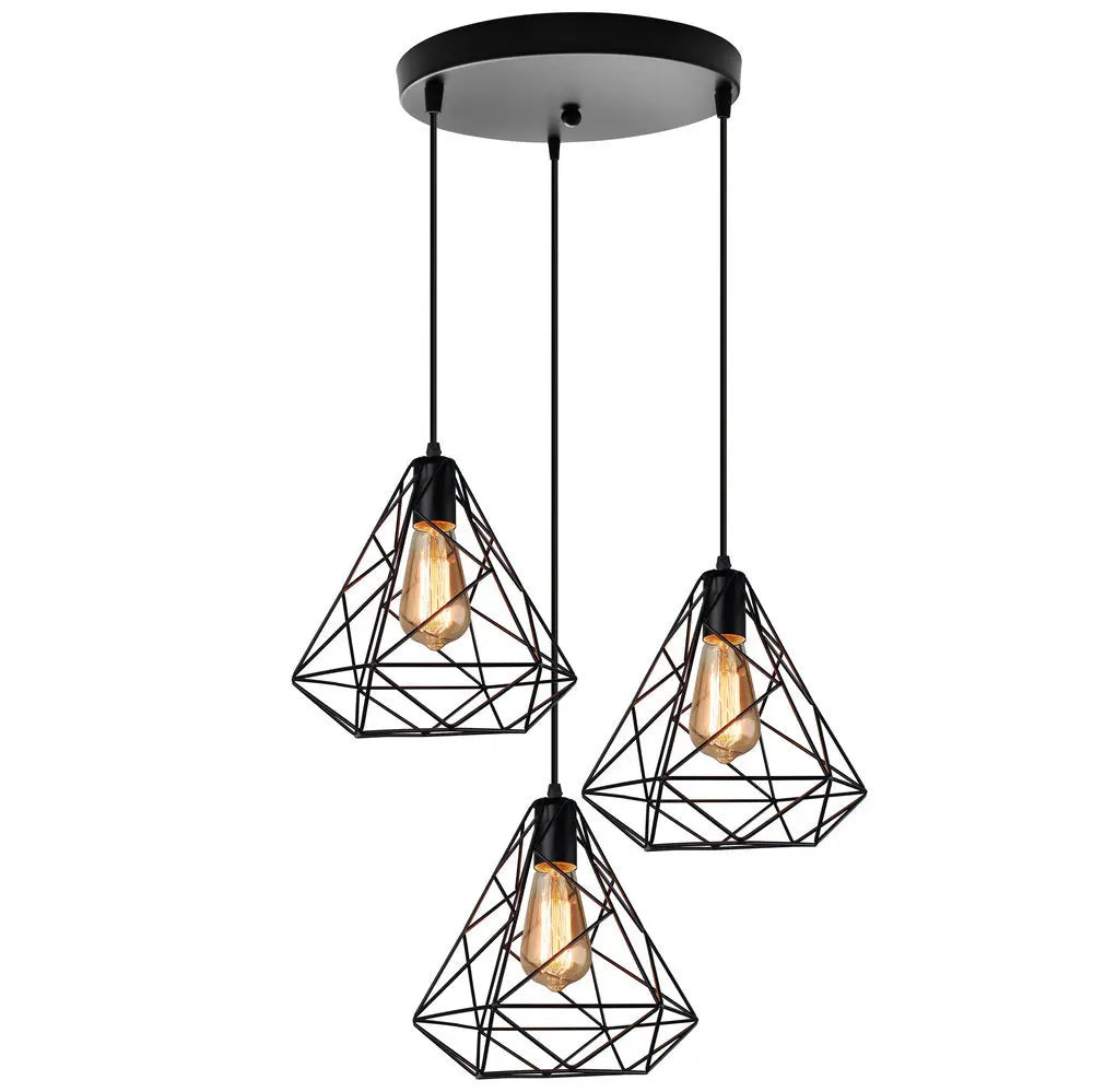 Modern Black LED Pendant Chandelier for Kitchen & Living Room Lighting
