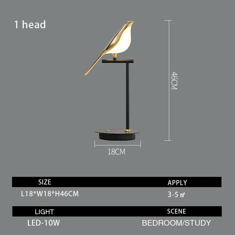 Luxury Bird Floor Lamp: Postmodern LED Golden Garden Study Living Room Lighting