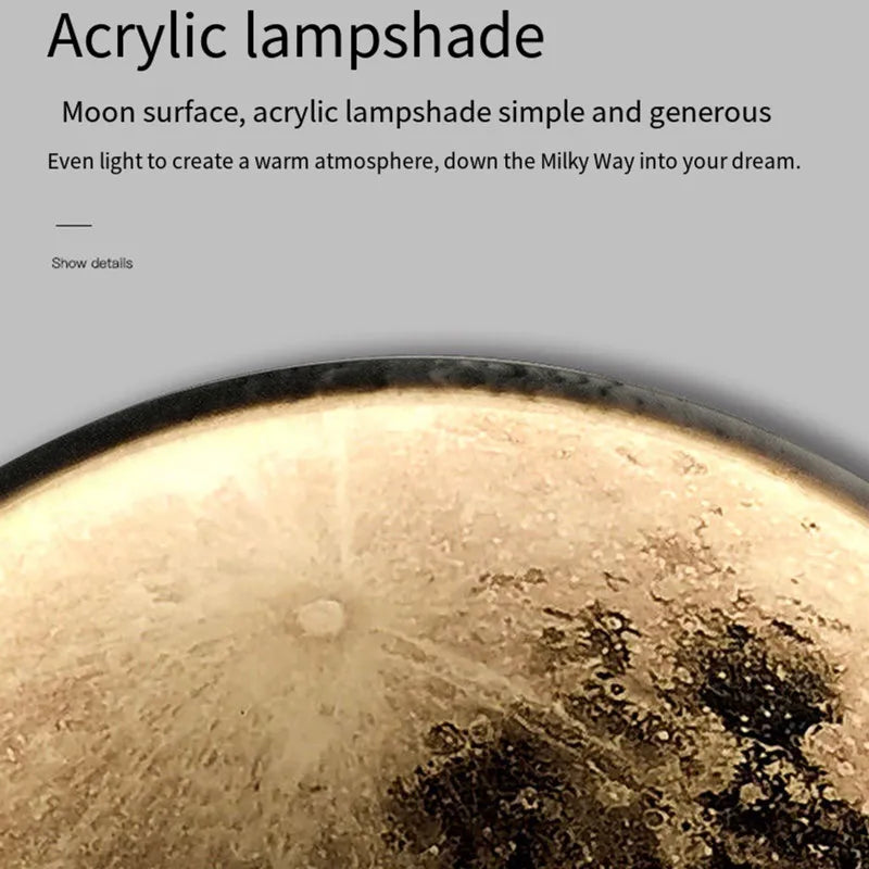 LED Moon Wall Lamp: Modern Nordic Bedroom Decor Lighting
