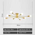 LED Metal Chandeliers for Living Room - Stylish Ceiling Light for Home Decor