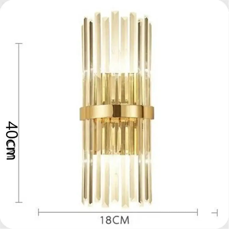 Modern Gold Crystal Wall Sconce LED Light for Living Room Bedroom Decor