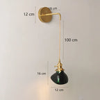 Glass Wall Sconce Lamp for Bedroom, Modern Led Bedside Light E27 Fixtures