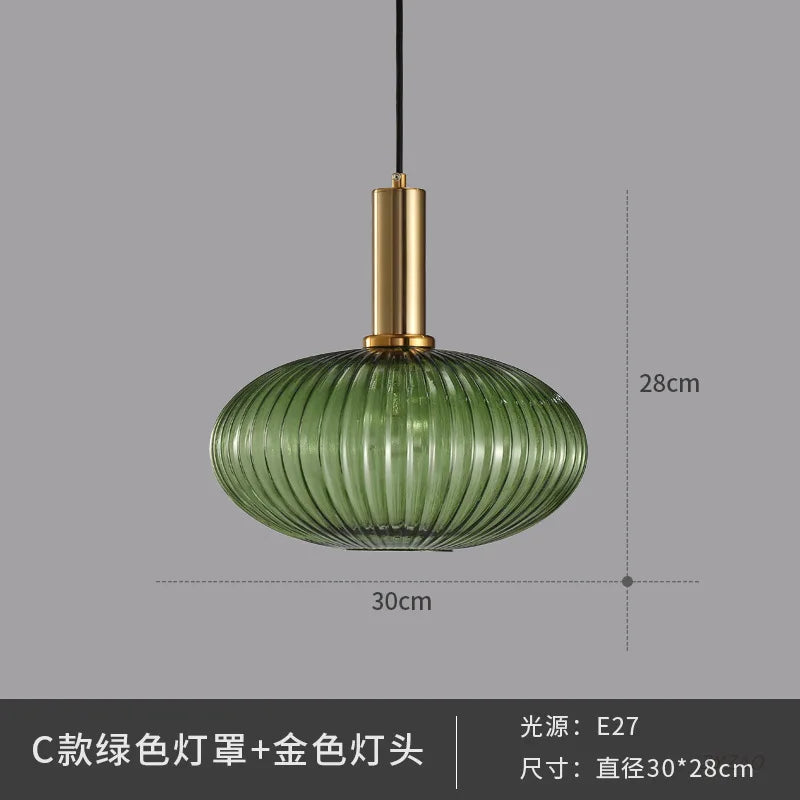 Glass Pendant Lights: Nordic Style Bedroom Kitchen Hanging Lamp