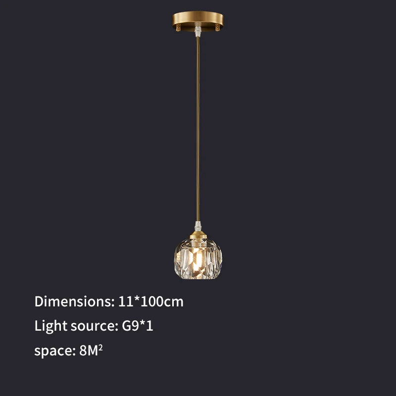 Modern Golden Crystal Chandelier for Living Room, Dining, Bedroom - Luxury Molecular Ceiling Pendant Lamp