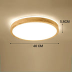 Nordic Wood Ceiling Light Ultra-thin LED Modern Bedroom Lamp