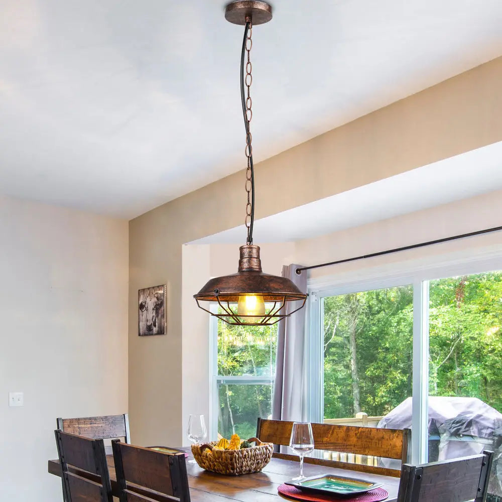 Iron Pendant Lights Vintage Retro Industrial Dining Room Bar Cafe Lamps E27