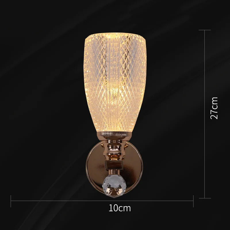 Modern Gold LED Wall Lamp for Living Room Bedroom, Minimalist Luxury Design