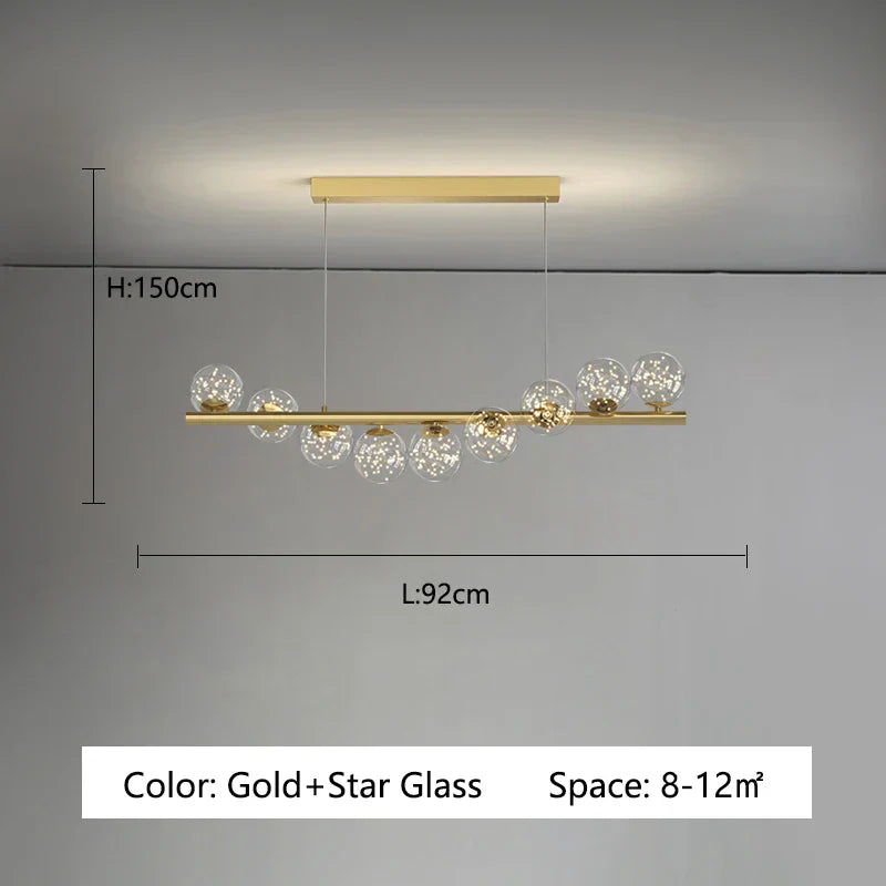 Nordic Glass Ball Pendant Lights G9 LED Gold Hanging Lamp