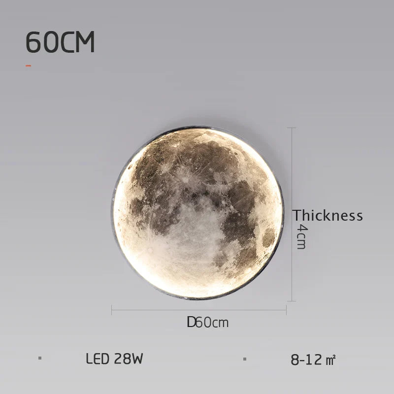 LED Moon Wall Lamp: Modern Indoor Lighting for Bedroom and Living Room Decor