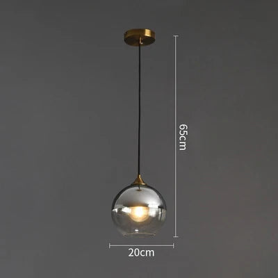 Glass Ball Pendant Light - Modern Nordic LED Hanging Fixture for Dining and Kitchen