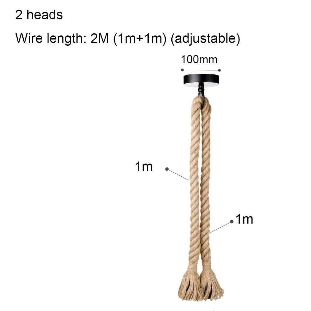 Spider Chandelier Hemp Rope Pendant Light Vintage Industrial Ceiling Lamp