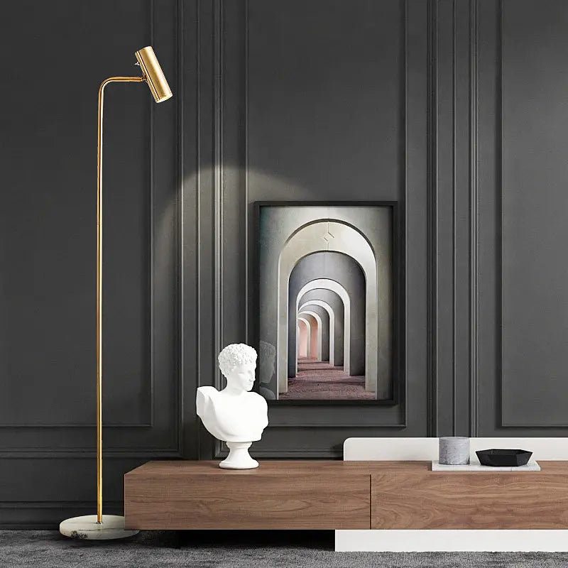 Metal Marble Base Floor Lamp - Minimalist Modern Standing Light