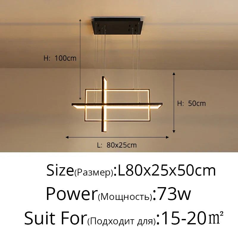 Geometric Aluminum Pendant Light for Living Bedroom Restaurant Kitchen - Modern Art Luminaire