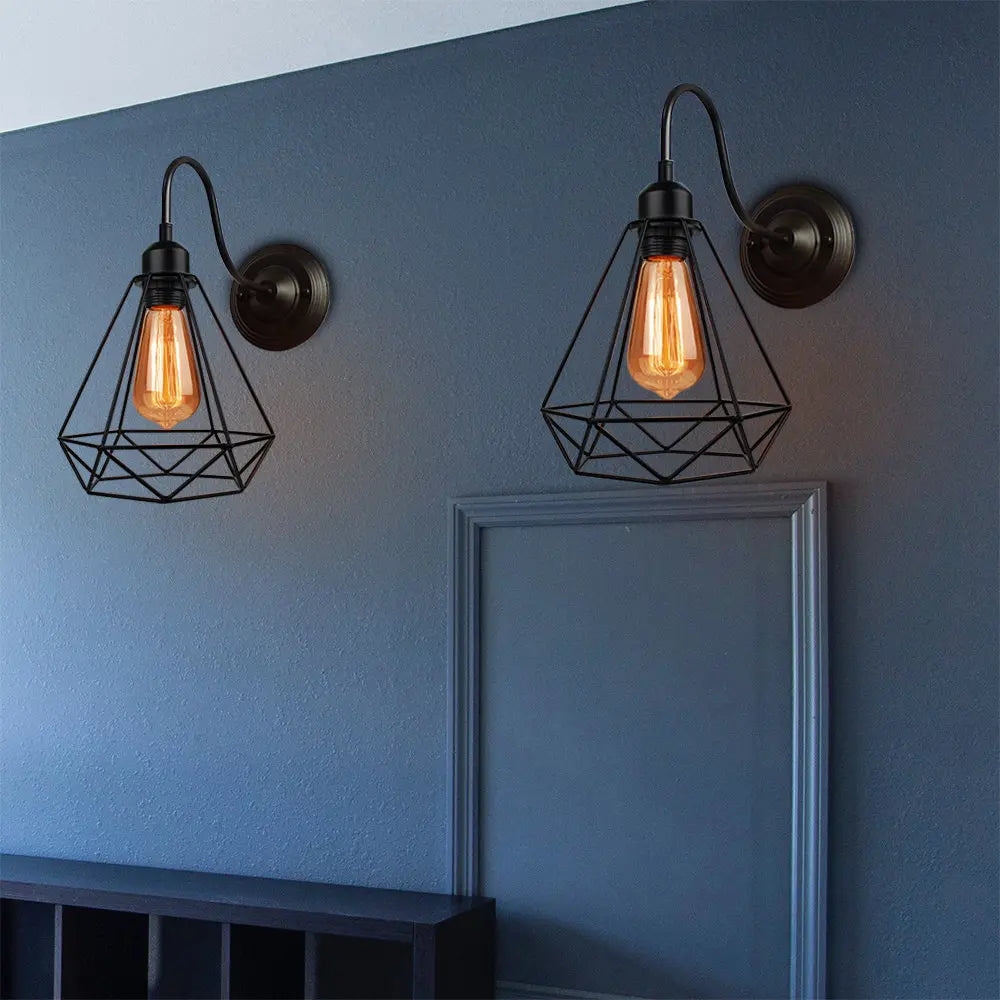 Iron Cage Guard Wall Sconce Vintage LED Light for Indoor Lighting