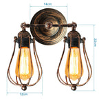 Adjustable Industrial Wall Light Rustic Wire Metal Cage Sconce