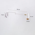 Swing Arm Bedside Wall Lamp White Black Post-modern Interior LED Reading Light