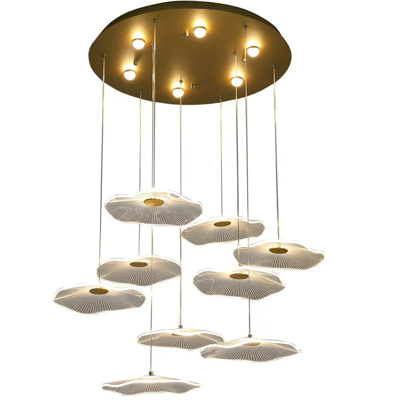 Lotus Leaf Acrylic Nordic LED Chandelier for Restaurant Living Room Hotel Villa