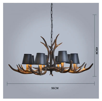 Antler Chandelier: Retro Resin Pendant Lamp for Living Room, Modern Rustic Lighting