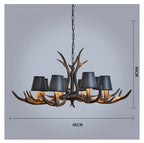 Antler Chandelier: Retro Resin Pendant Lamp for Living Room, Modern Rustic Lighting