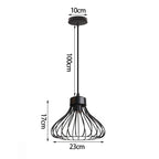Vintage Industrial Chandelier Lamp, Black Iron Pendant Light for Kitchen Bedroom