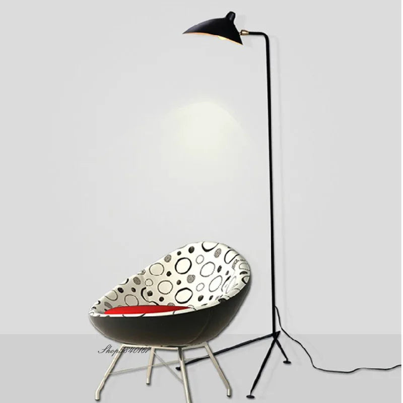 Nordic Style Vintage Floor Lamp for Living Room Study Bedroom E27 Black Iron