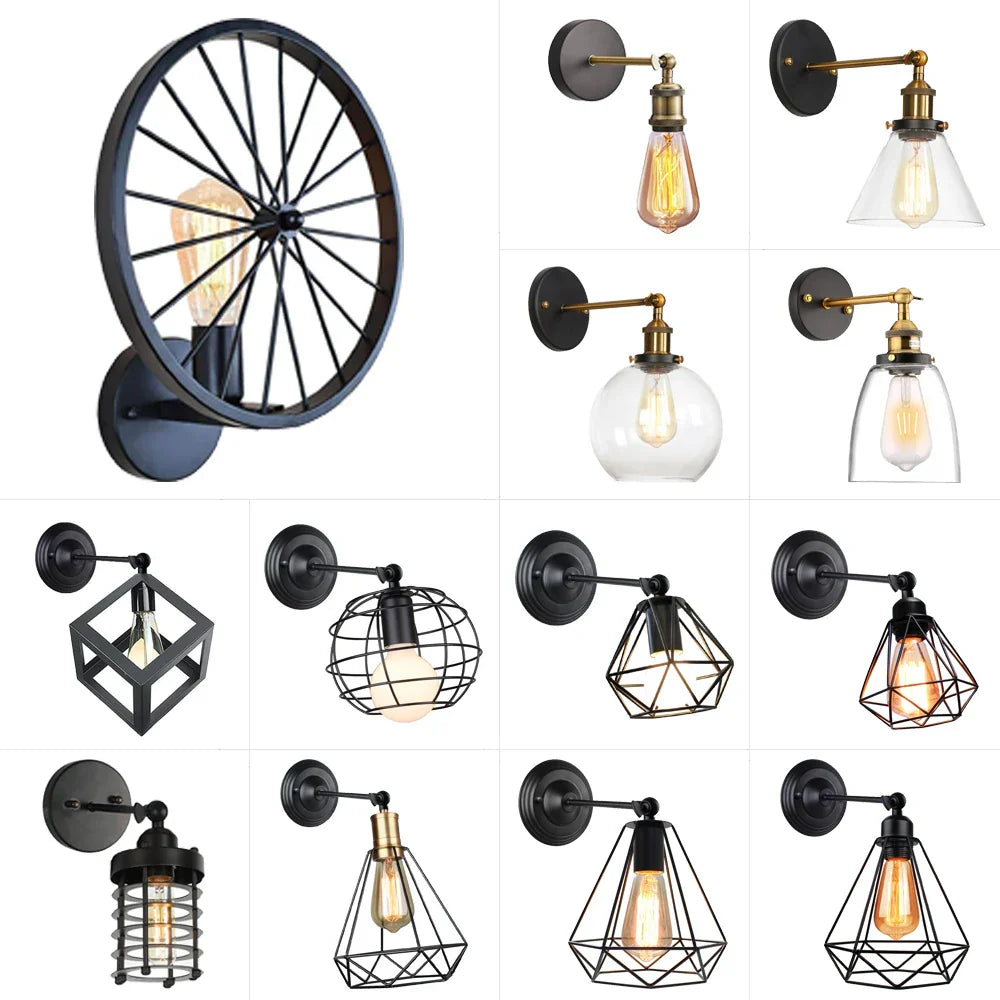 Retro Industrial Wall Sconce Light Fixture for Indoor Lighting