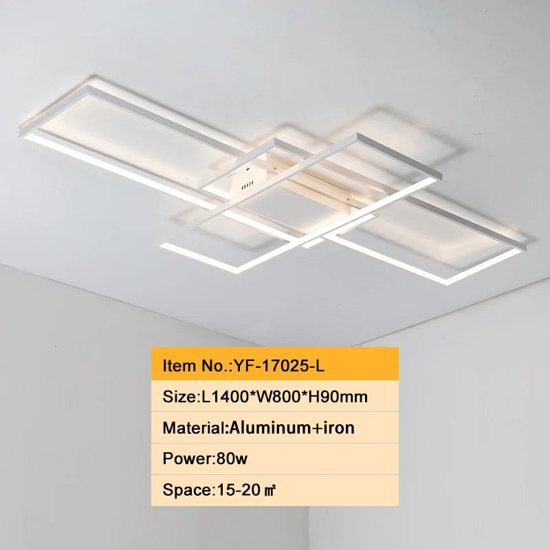 Modern Black/White LED Chandelier – Aluminum Ceiling Lighting for Living Room & Bedroom