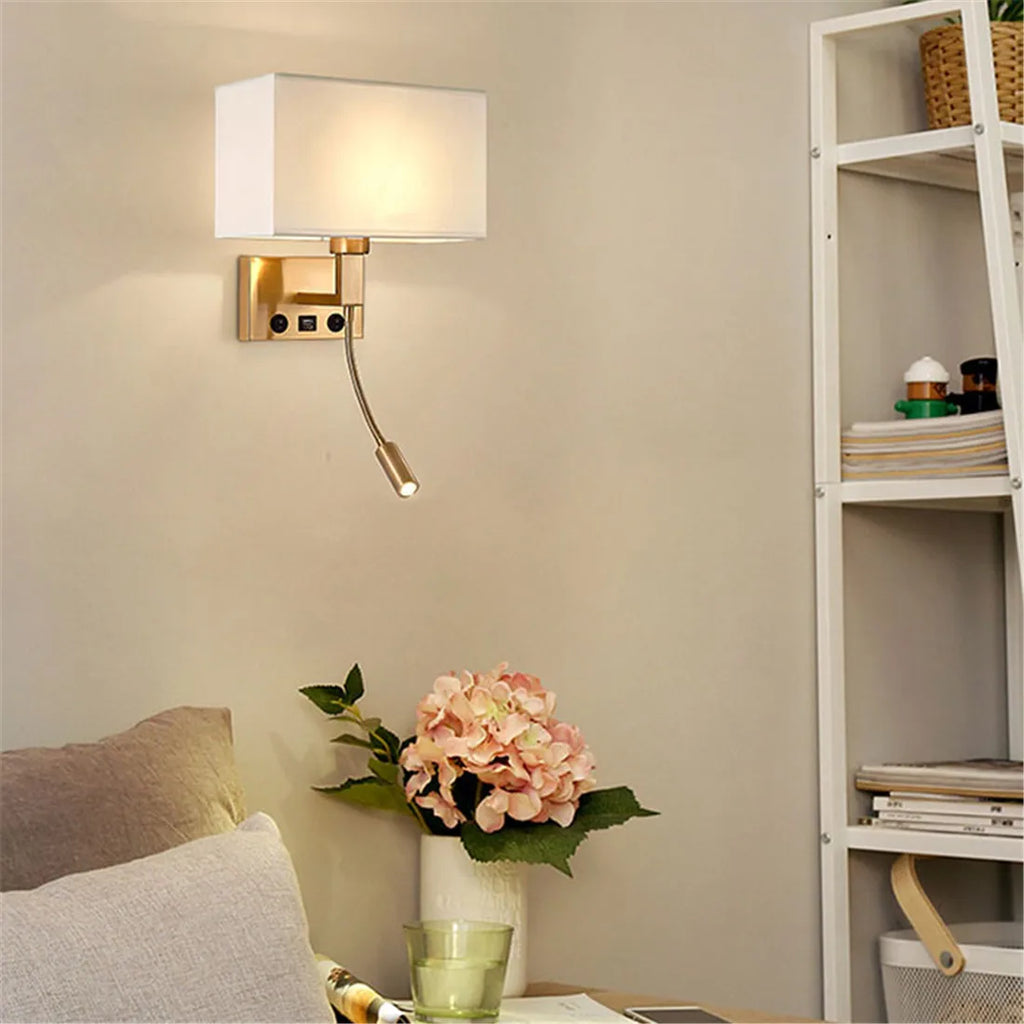 Swing Arm Bedside Wall Lamp Bronze Finish - Vintage LED Reading Light