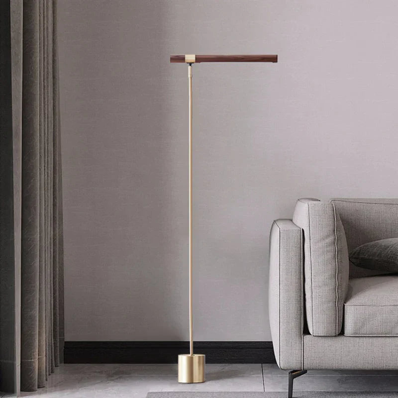 Wood LED Floor Lamp: Japanese Style Living Room Decor & Bedroom Office Light