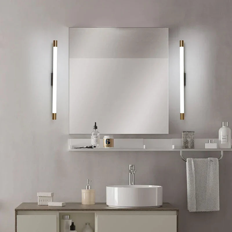 Nordic Black Gold LED Wall Lamp for Bathroom Mirrors