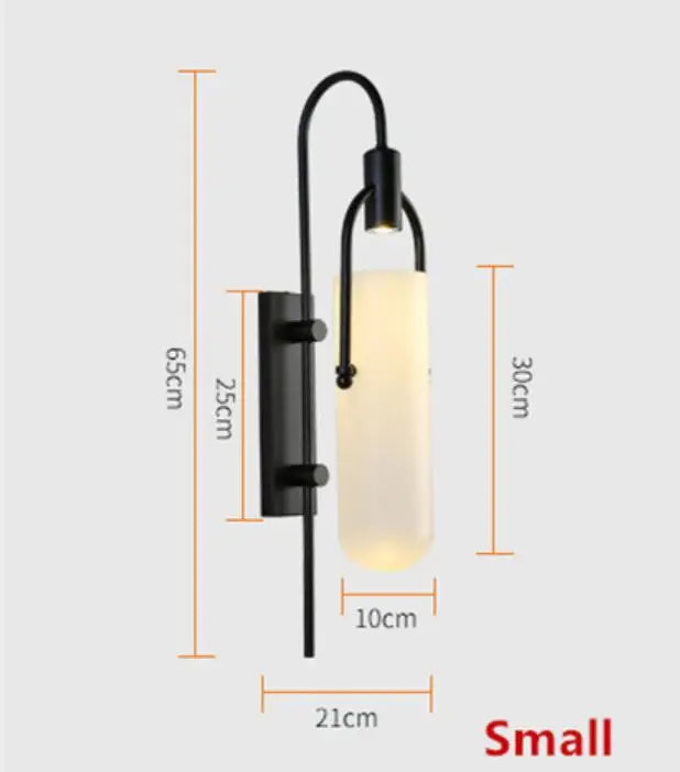 Modern Gold/Black Glass Wall Sconce LED Bedroom Wall Lamp Surface Mount