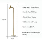 Metal Marble Base Floor Lamp - Minimalist Modern Standing Light