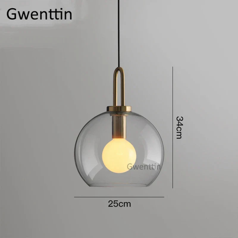 Luxe Glass Ball Pendant Lights: LED Nordic Hanging Lamp for Home Art Decor