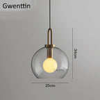 Luxe Glass Ball Pendant Lights: LED Nordic Hanging Lamp for Home Art Decor