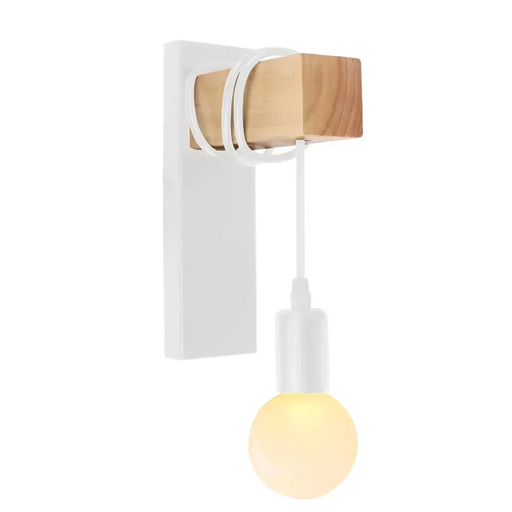 Nordic Wood Wall Lights Retro Adjustable Wall-mounted Bar Bedside Lighting by Afralia™