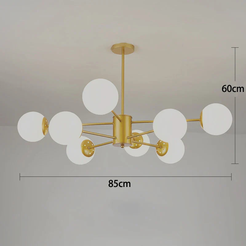 Black/Gold Glass Pendant Light for Living Room Bedroom Restaurant