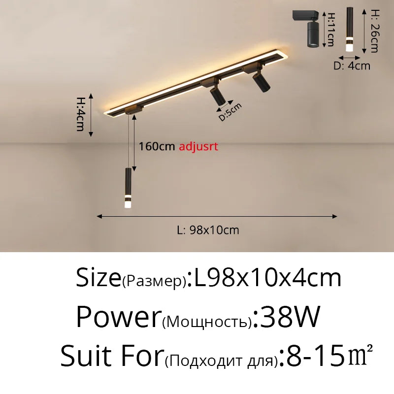 Modern Vintage Iron Ceiling Spotlights for Living Room Study & Wardrobe. Enhance your Space with Track Lighting.