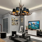 Antler Chandelier: Retro Resin Pendant Lamp for Living Room, Modern Rustic Lighting