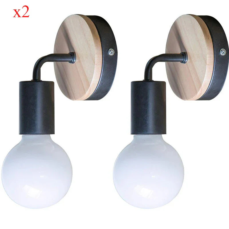 Modern Nordic Wooden Sconce Wall Lamp Indoor Home Light Fixture