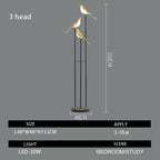 Luxury Bird Floor Lamp: Postmodern LED Golden Garden Study Living Room Lighting