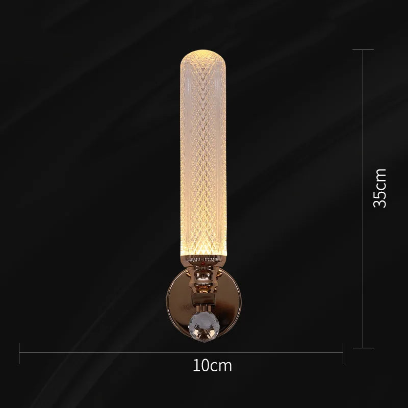Modern Gold LED Wall Lamp for Living Room Bedroom, Minimalist Luxury Design