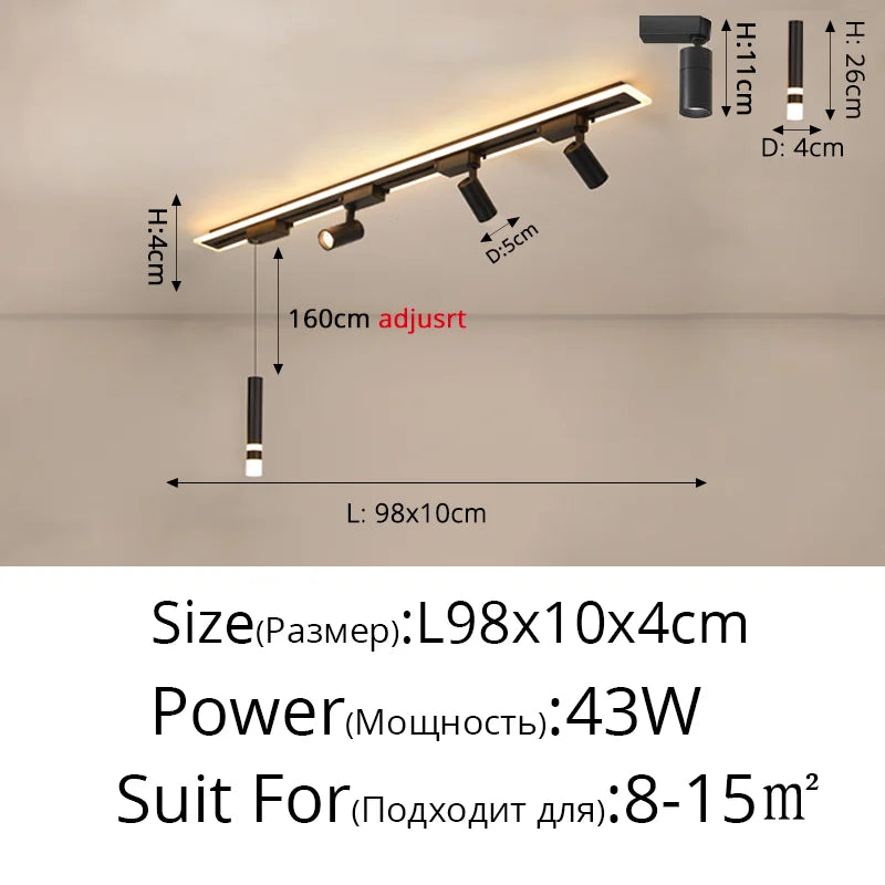 Modern Vintage Iron Ceiling Spotlights for Living Room Study & Wardrobe. Enhance your Space with Track Lighting.