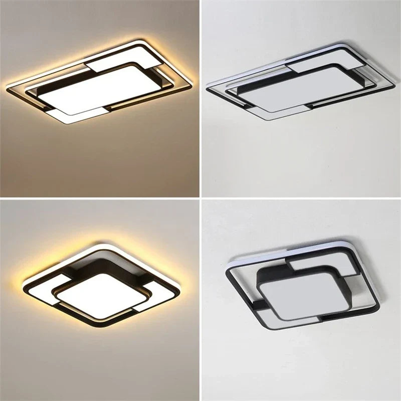 Geometry LED Ceiling Light: Modern Nordic Light Luxury for Living Room Decor