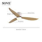 LED Ceiling Fan with Remote Control, Modern Design, Bedroom Decor, 220V