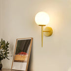 Iron Wall Lamp with Glass Ball, Elegant Sconce Light for Home Stairs and Reading