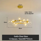 Nordic Glass Ball Pendant Light Gold/Black Dining Living Room Decor Afralia™