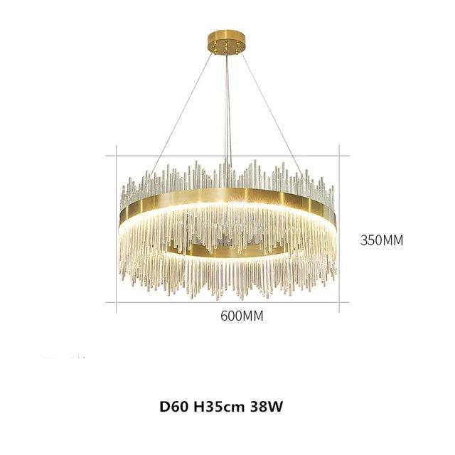 Crystal Chandelier Pendant Light Modern Luxury Dining Room Bedroom Lamp