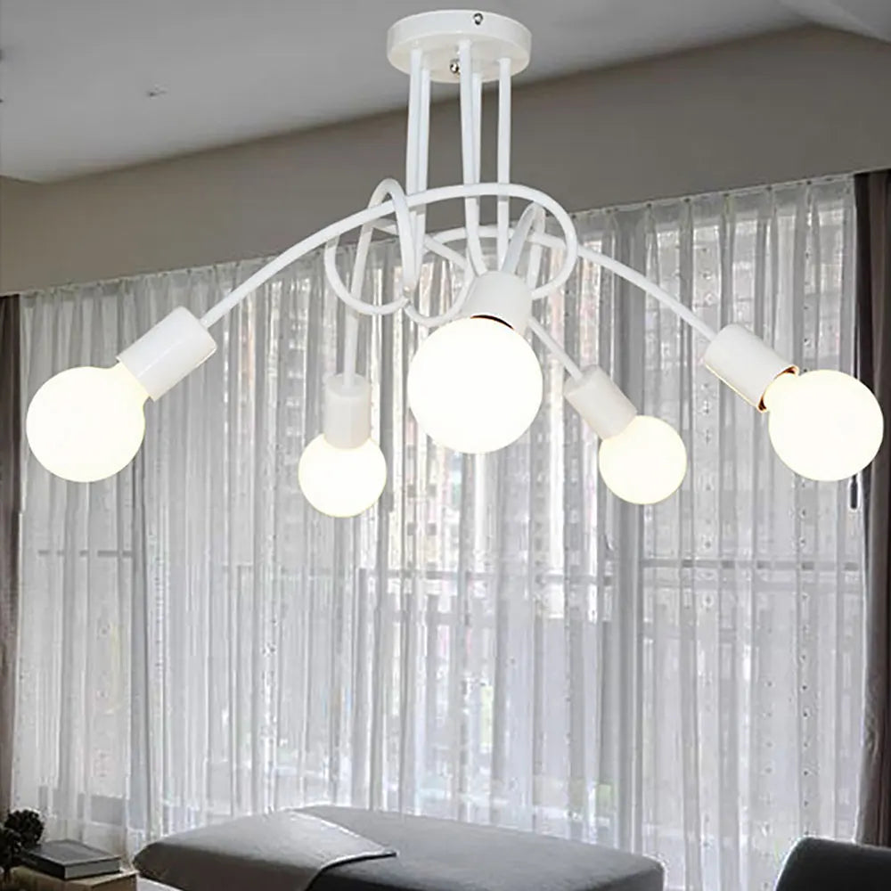 Modern Iron Ceiling Chandelier: 3/5 Sockets Lights for Living Room & Bedroom