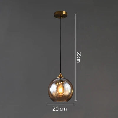Glass Ball Pendant Light - Modern Nordic LED Hanging Fixture for Dining and Kitchen