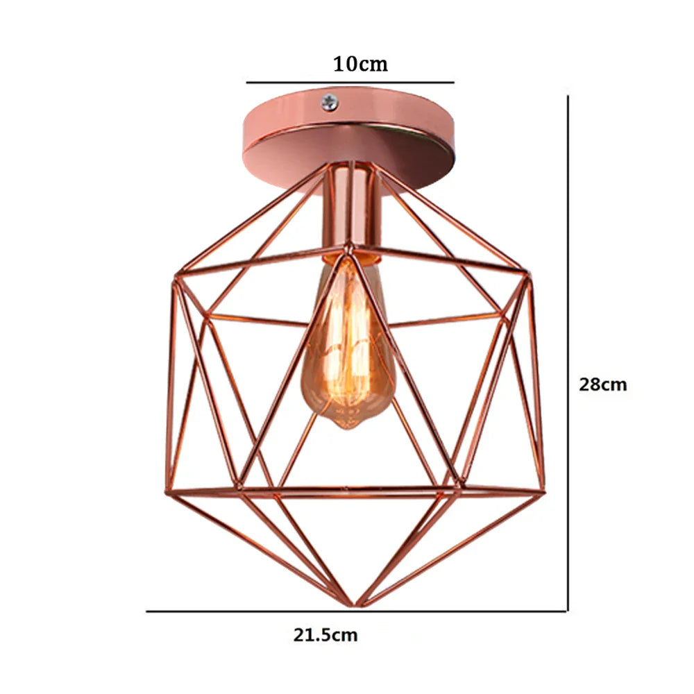 Rose Gold Iron Ceiling Light for Chic Home Decor, Modern Nordic Design